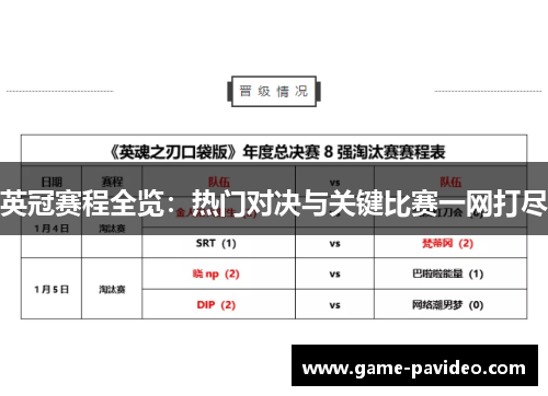 英冠赛程全览：热门对决与关键比赛一网打尽